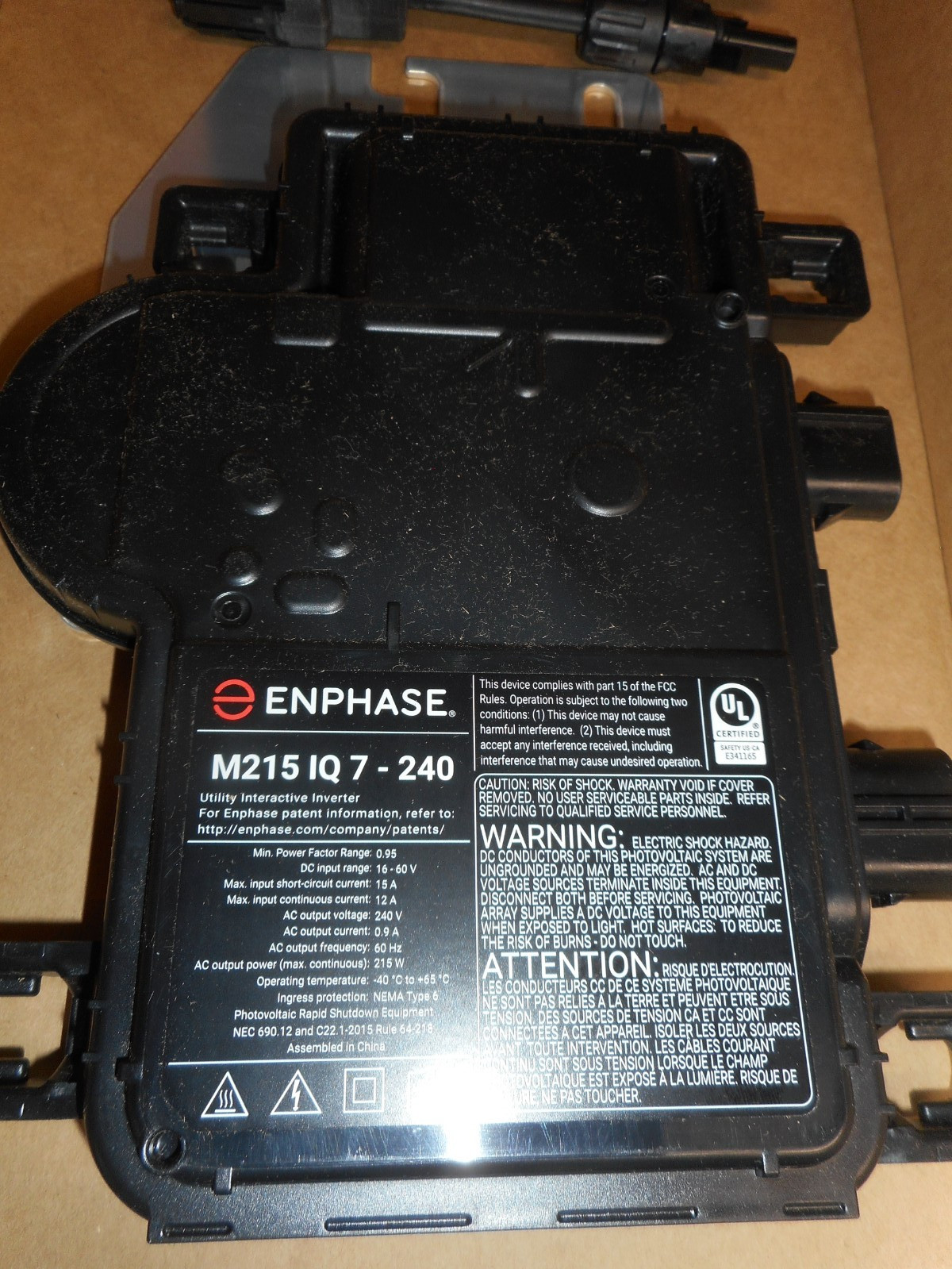 Enphase M215240-IQ7-S22-RMA Microinverter Kit With M215IQ7-240 Inverter gallery