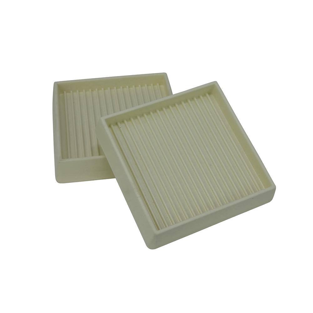 3-Inch Square Rubber Furniture Cups Off-White 2-Pack gallery