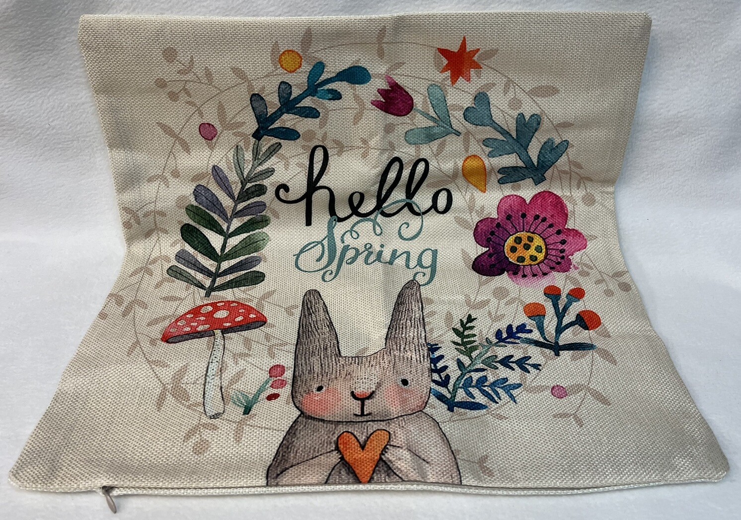 Scandinavian Bunny Floral Spring Easter Throw Pillow Cover Holiday Home Decor gallery