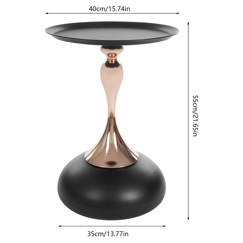 Round Side Table Metal Sofa Small End Table Drink Table for Living Room Bedroom gallery
