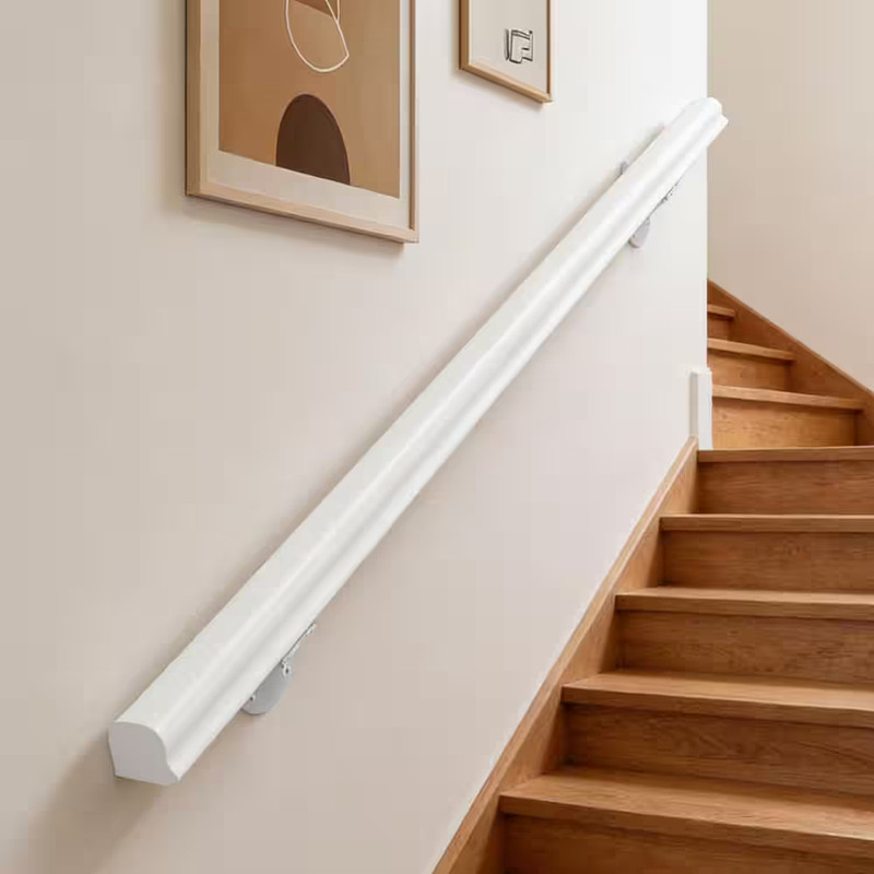 4FT Pine Solid Wood Handrail for Cable Railing System Wall Mounted Non-Slip Stai gallery
