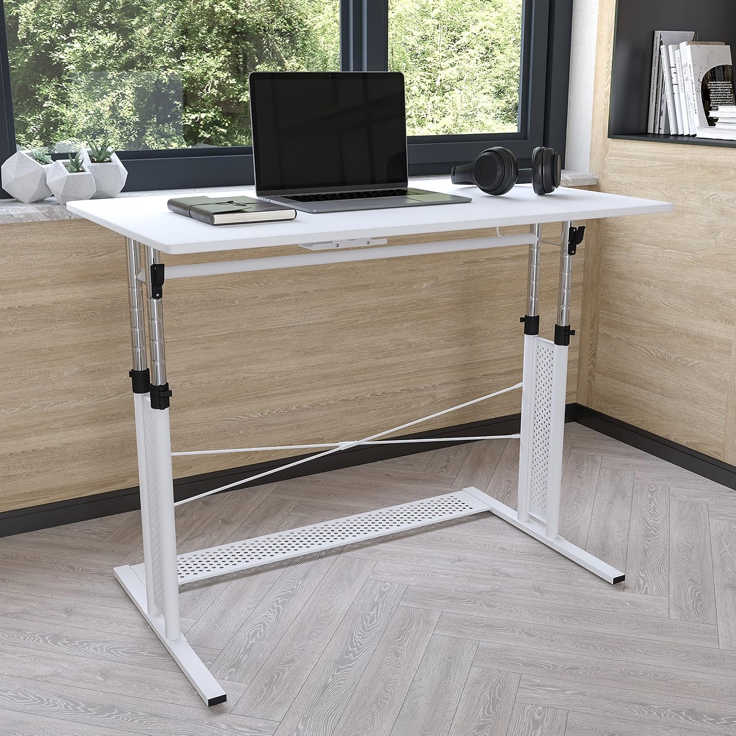 Fairway Height Adjustable (27.25-35.75"H) Sit to Stand Home Office Desk - White gallery