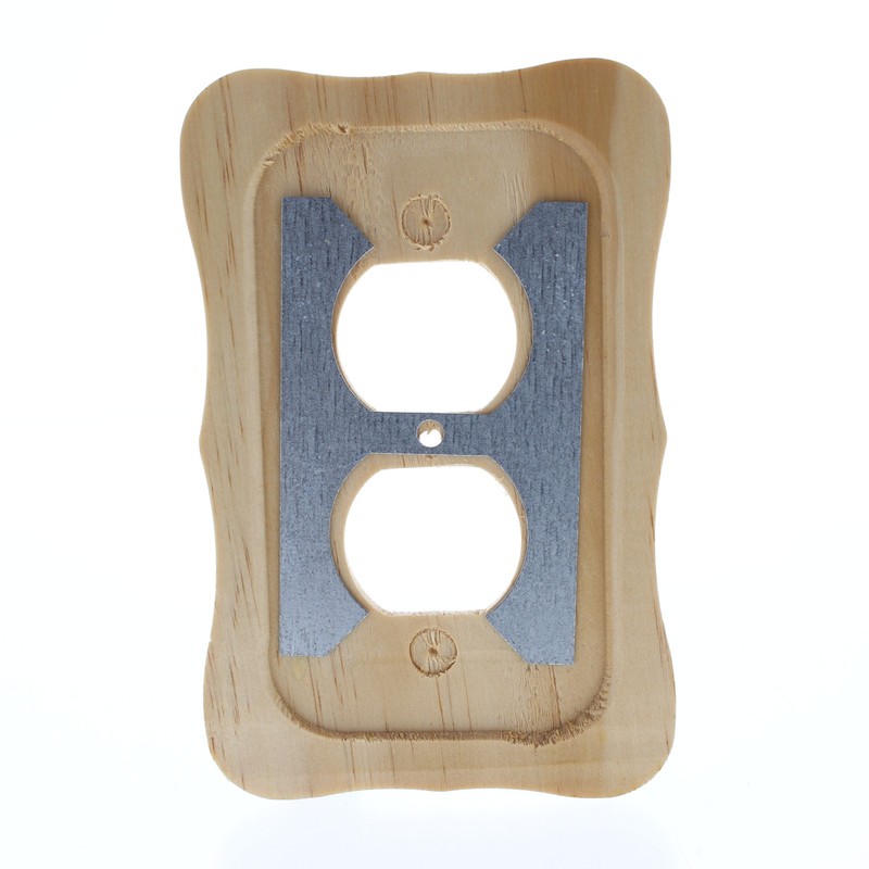 5 Leviton Solid PINE Wood Receptacle Wallplate Duplex Outlet 1G Cover 89203-CVP gallery