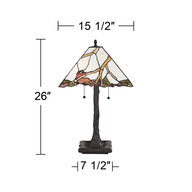 Cherry Blossom Rustic Tiffany Style Table Lamp 26" High Dark Bronze for Bedroom gallery