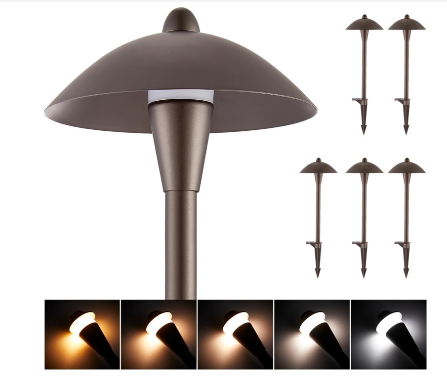 6-Pack 5CCT Low Voltage Pathway Lights, LED Landscape Path Light, 5W, 12-24V gallery