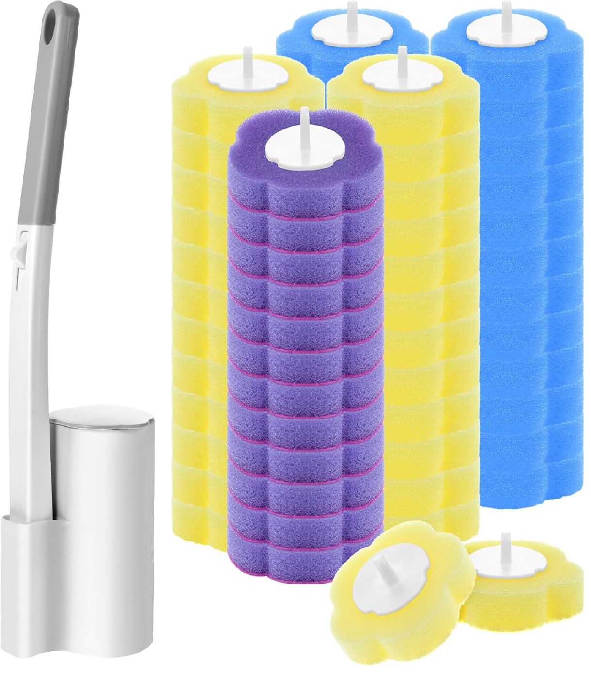 Disposable Toilet Brush Cleaning System with 60Pcs Refills Pads Replacement Head gallery