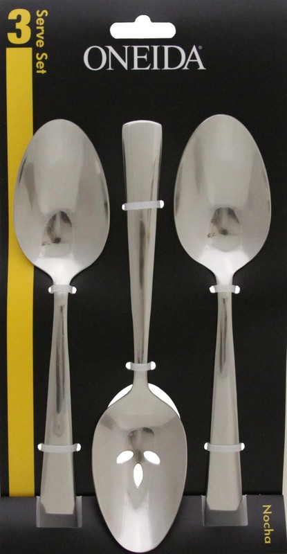 Nocha Everyday Flatware Serving Spoons, Set of 3 18/0 Stainless Steel, Silver... gallery