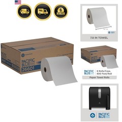 Pacific Blue Basic Recycled Paper Towel Rolls by GP PRO , White, 26601, 800 F…