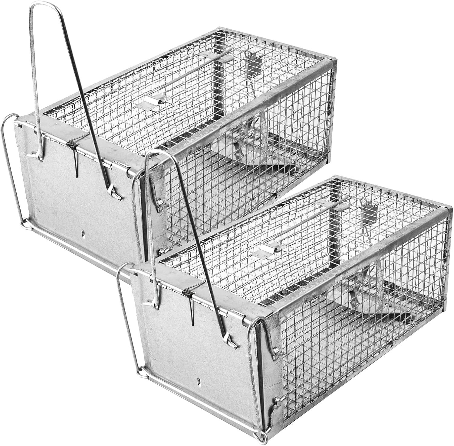 2 PACK Medium Humane Rat Cage Trap Easy Catch and Release Live Animal Trap Metal gallery