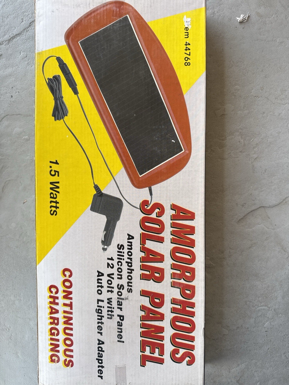 12V 1.5W Amorphous Solar Panel Battery Maintainer w/ Lighter Plug NEW gallery