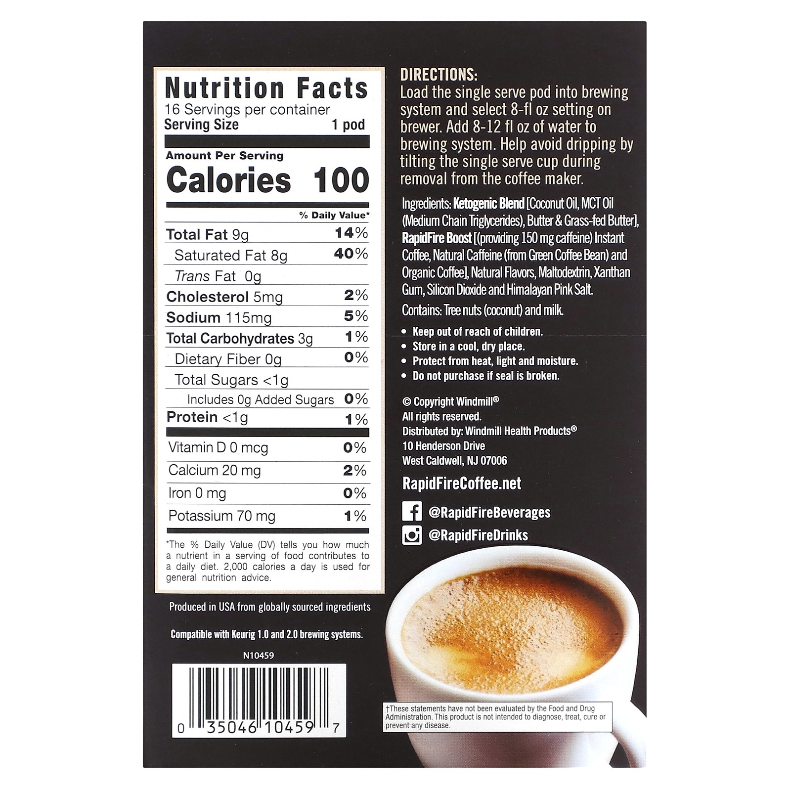 Keto Coffee Pods, Original Blend, Medium Roast, 16 Pods, 0.53 oz (15 g) Each gallery
