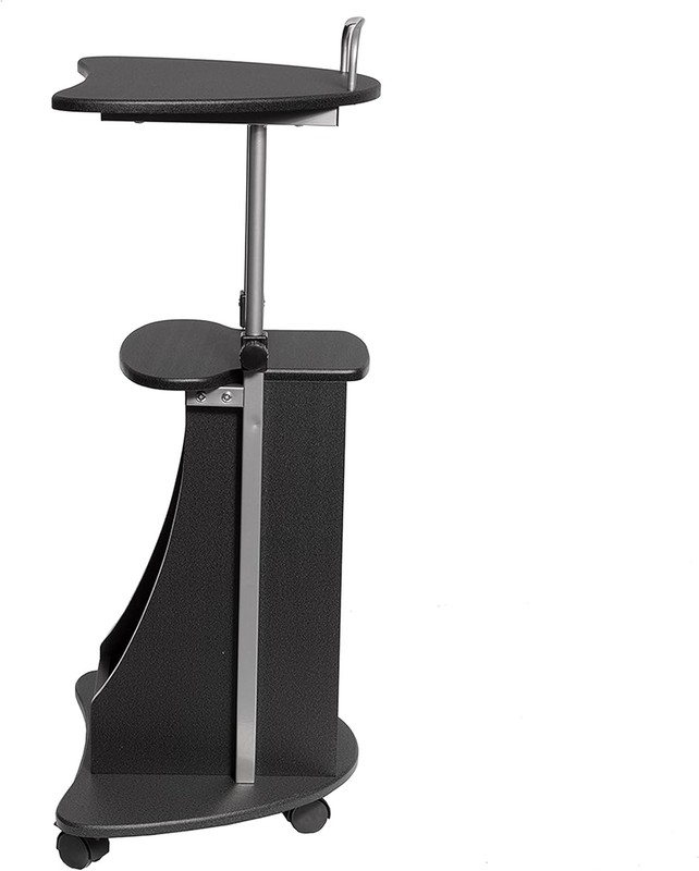 Adjustable Sit to Stand Rolling Laptop Cart Desk w/ Storage Mobile Workstation gallery