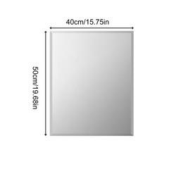 Rectangle Wall Mirror Frameless for Bathroom with Safety Hanger 1″ Beveled Edge