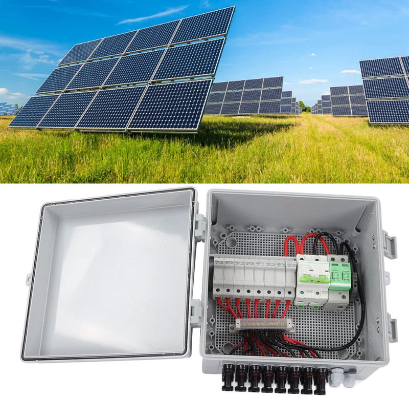 8 String Waterproof Solar Combiner Box with 80A Breaker for PV Systems gallery