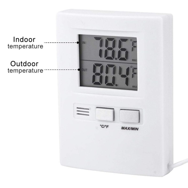 Digital Wired Thermometer With Large Lcd Display Indoor Outdoor Temperature M... gallery
