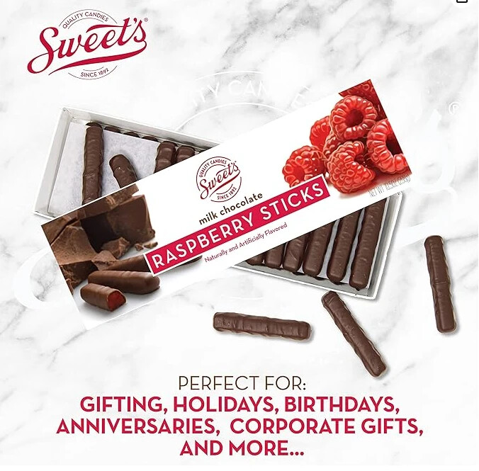 Sweet's Candy Milk Chocolate Raspberry Sticks - 10.5 oz gallery