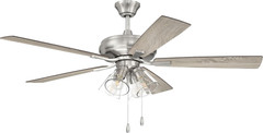 Eos Clear Light 52″ Ceiling Fan with LED, Brushed Nickel Finish