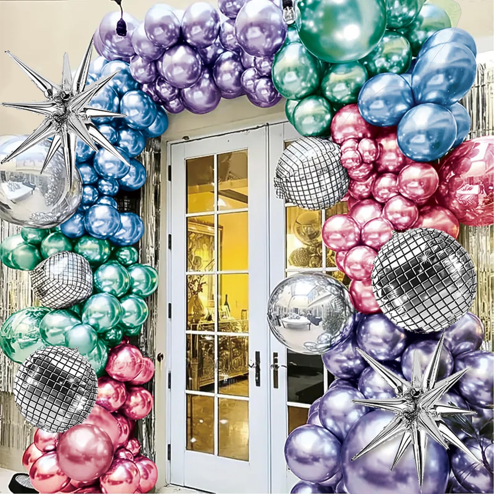 520PCS Metallic Balloon Garland Arch Kit with Chrome Blue Red Purple Silver a... gallery