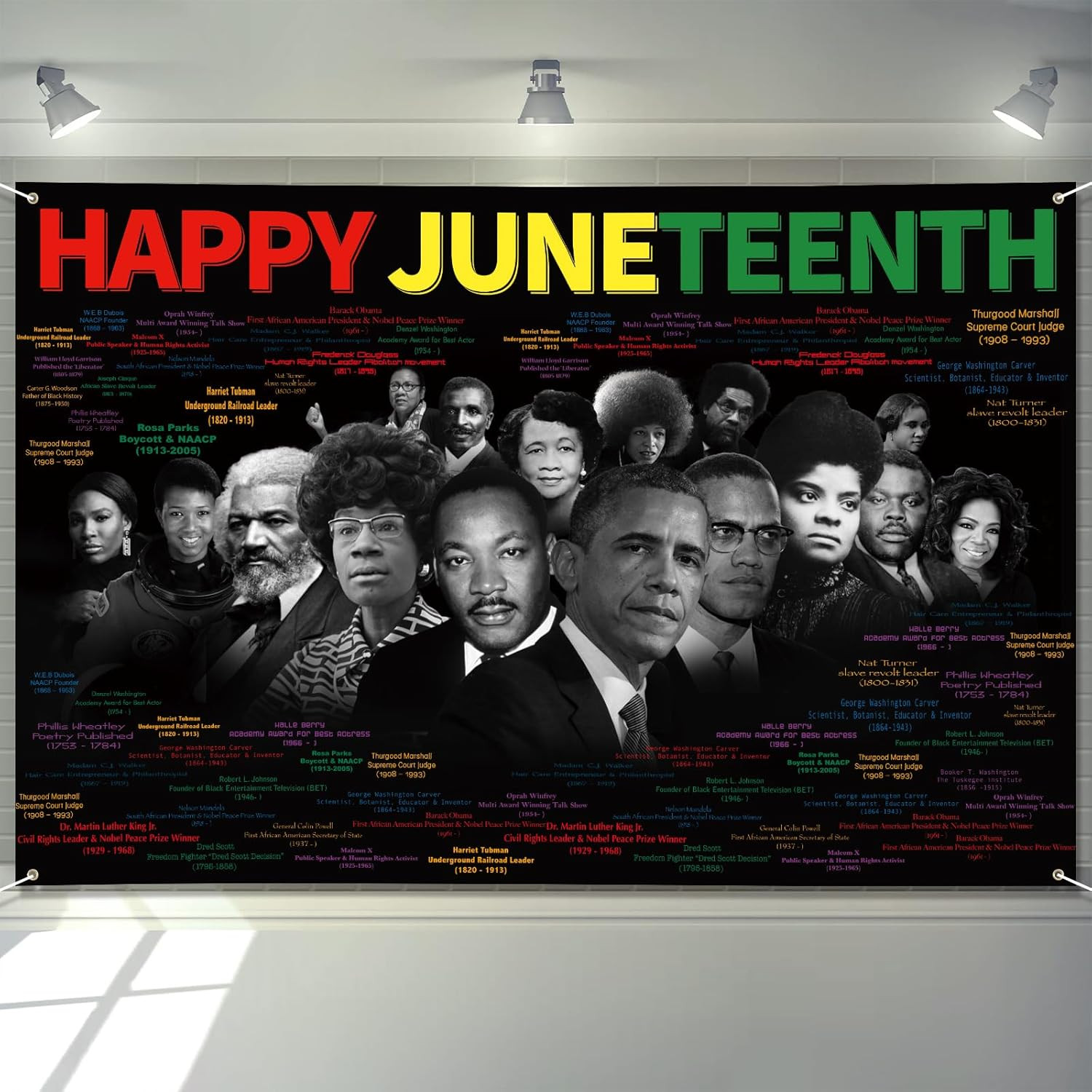 Juneteenth Decorations Happy Juneteenth Banner 72" x 48" African American Indepe gallery