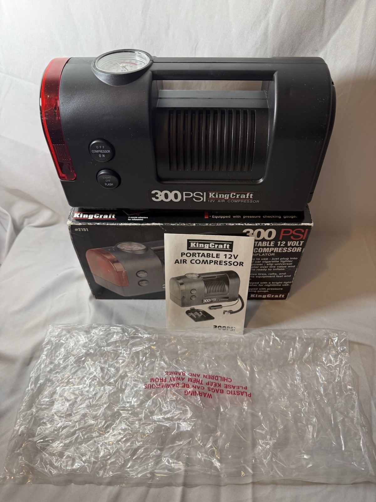 King Craft Portable Air Compressor- New-Open Box-Read Description gallery