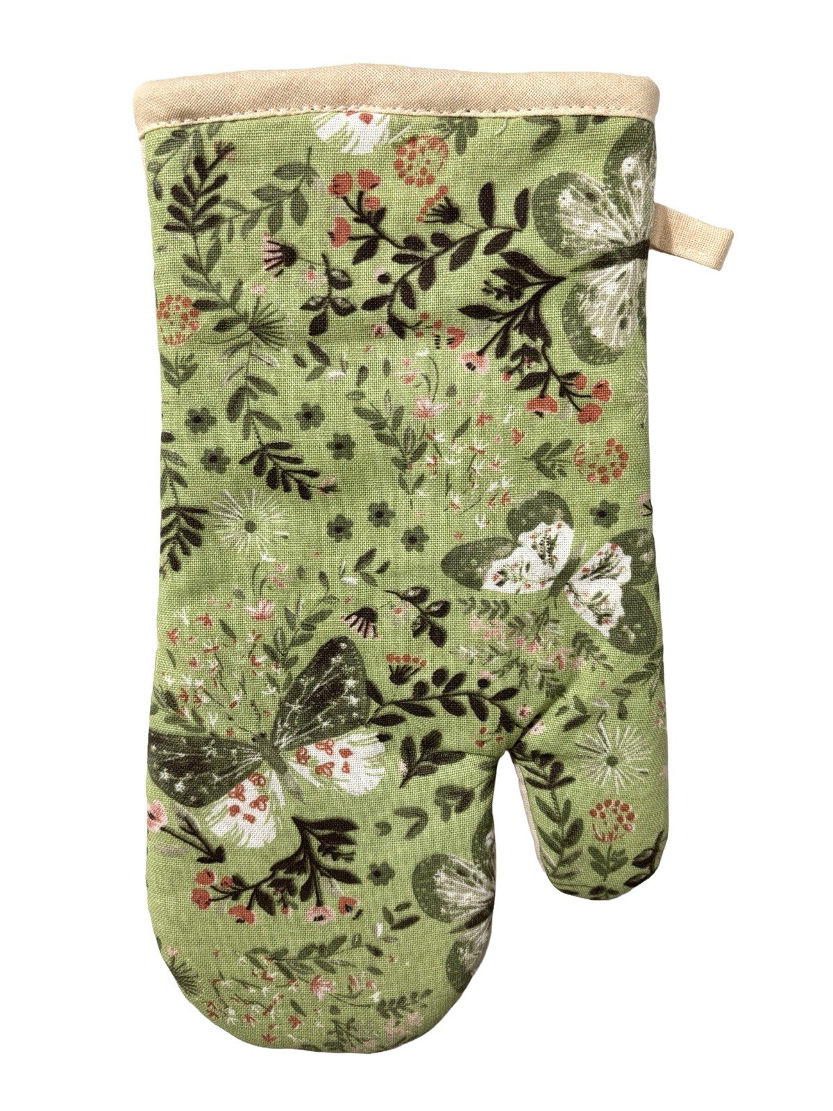 Market Square Kitchen Floral Butterflies Oven Mitt 7in x 13in - NEW gallery