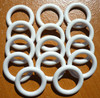 (28) Vintage Kirsch White Cafe Rings 1" Sew-In Cafe Curtain Rings for 9/16" Rods gallery