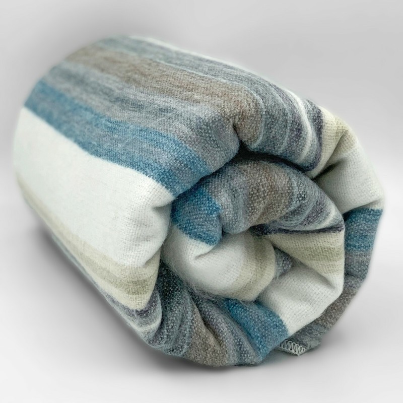 SOFT & WARM STRIPED ALPACA LLAMA WOOL BLANKET THROW 95"x65" QUEEN BED SOFA COUCH gallery