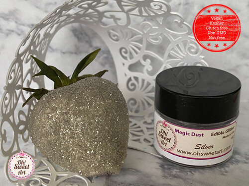 Edible Glitter dust SILVER ( 6 grams ) Magic dust , Kosher, Gluten free gallery