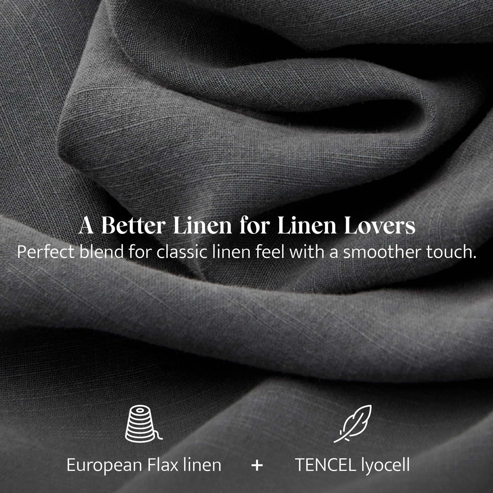 Double Stitch by Bedsure Linen TENCEL Lyocell Sheet Set Cal King-GREY gallery