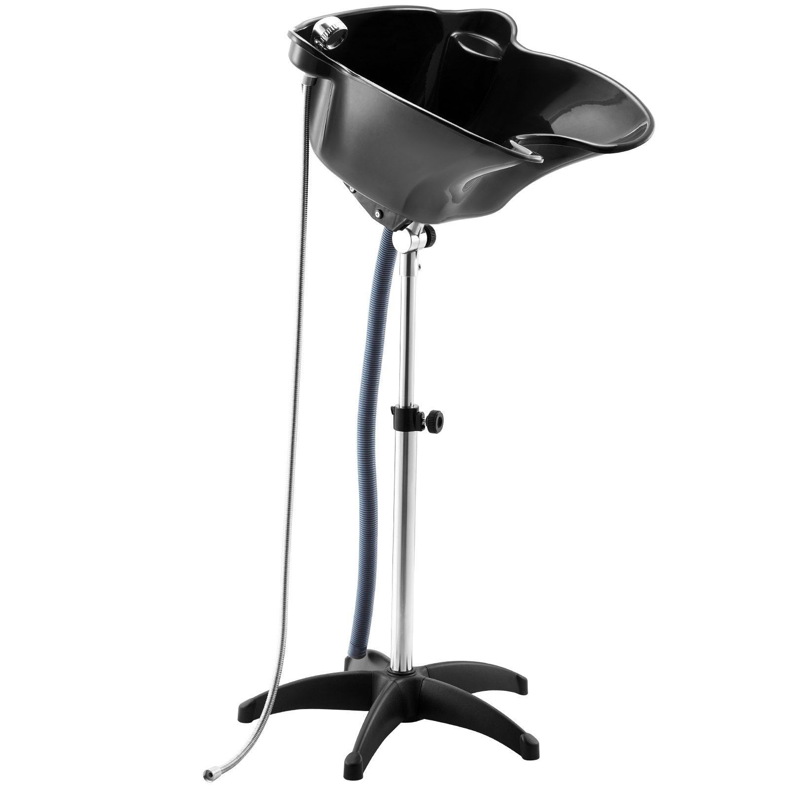 Adjustable Height&Angle Portable Shampoo Bowl with Drain Hose&Shower Head Black gallery