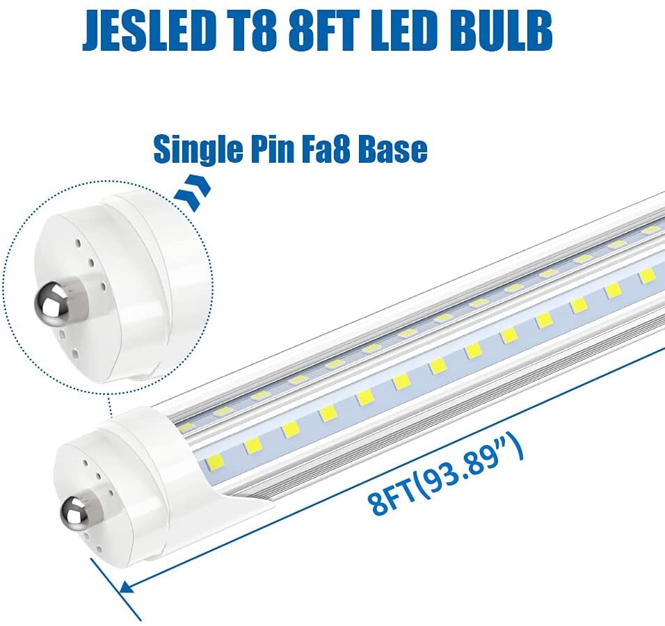 FA8 Single Pin 8FT LED Shop Lights 6000K T8 72W 8 Foot LED Tube Light Bulbs gallery