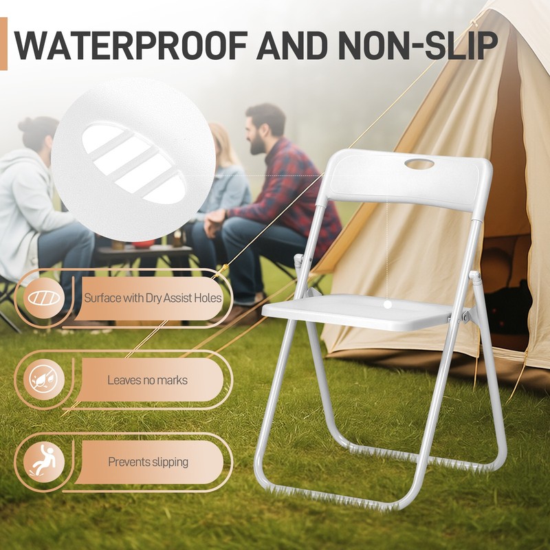 10 PCS Portable Folding Plastic Stackable Chairs for Camping Wedding Party gallery