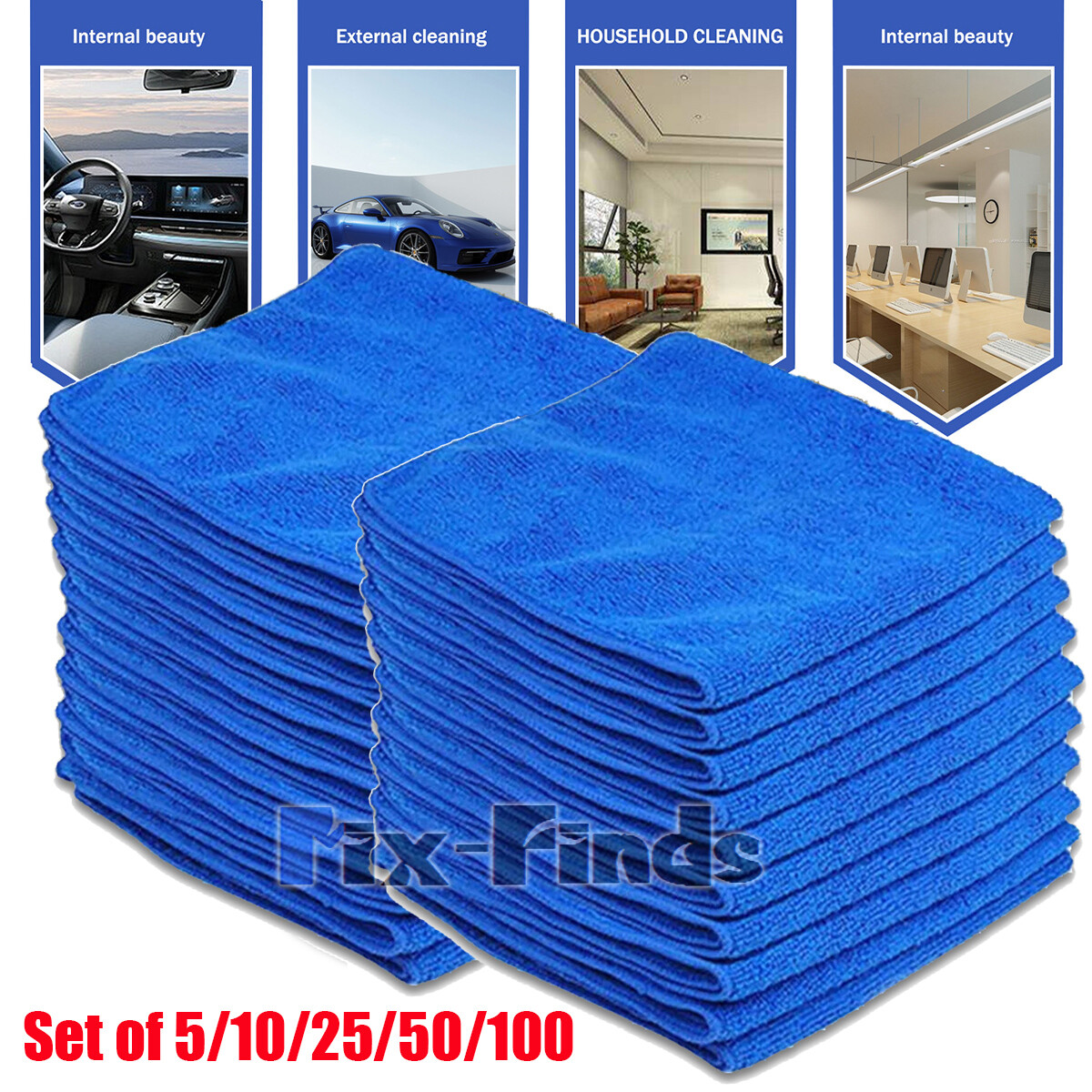Microfiber Cleaning Cloth Towel Rag Car Polishing No Scratch Auto Detailing LOT gallery