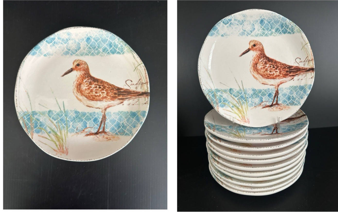 NWT Pier 1 SANDPIPER Bird Salad Plate Beach House Theme ~ SOLD INDIVIDUALLY gallery