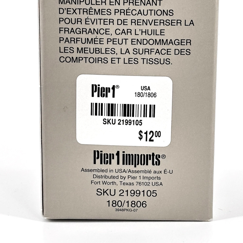Pier 1 Imports First Rain Reed Diffuser 8oz Bottle, 10 Reeds, Decorative Cap NIB gallery