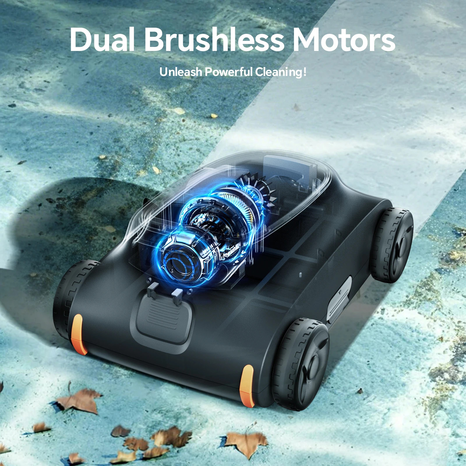 SAT 10 Cordless Robotic Pool Cleaner/Vacuum, 180 Mins Runtime, Up to 2000 Sq.ft gallery