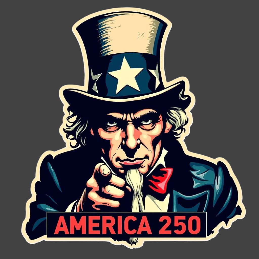 250 Years Sticker Vinyl Decal Uncle Sam America Patriotic USA Pointing gallery