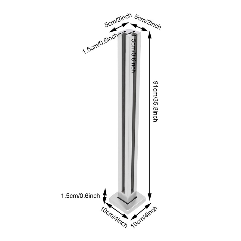 Glass Railing Post 91cm Corner Post Stainless Steel Balustrade for Balcony Stair gallery
