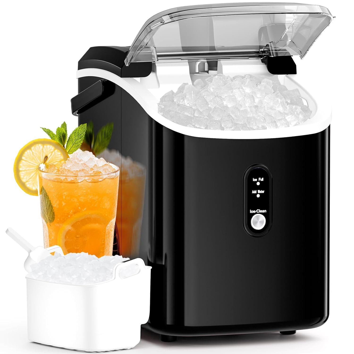 Portable Nugget Ice Maker - 34Lbs/24H, Self-Cleaning, Soft Chewable Ice gallery