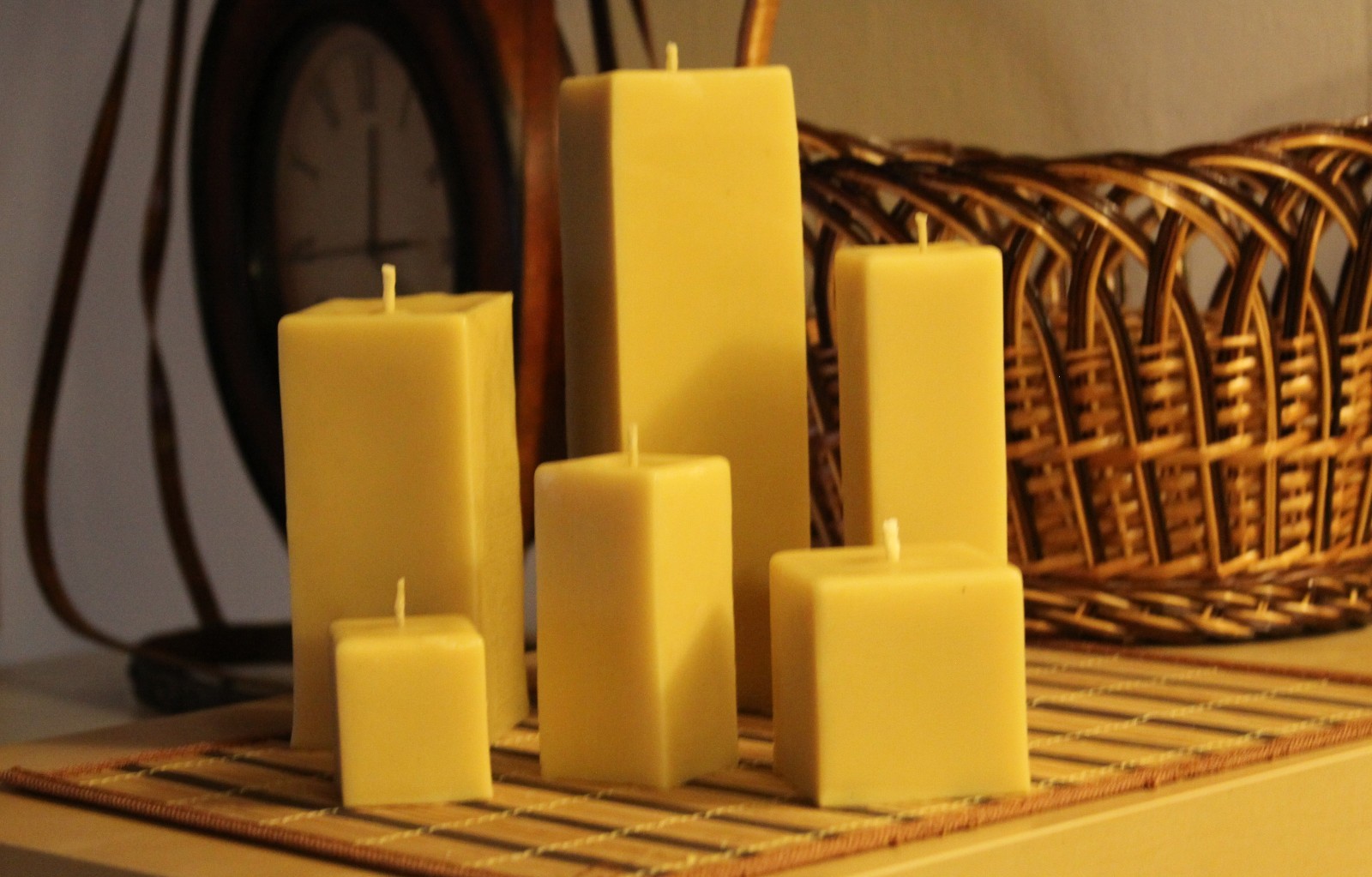 Handmade 100% Pure Beeswax Rectangular Square Candles Cotton Wick US made gallery