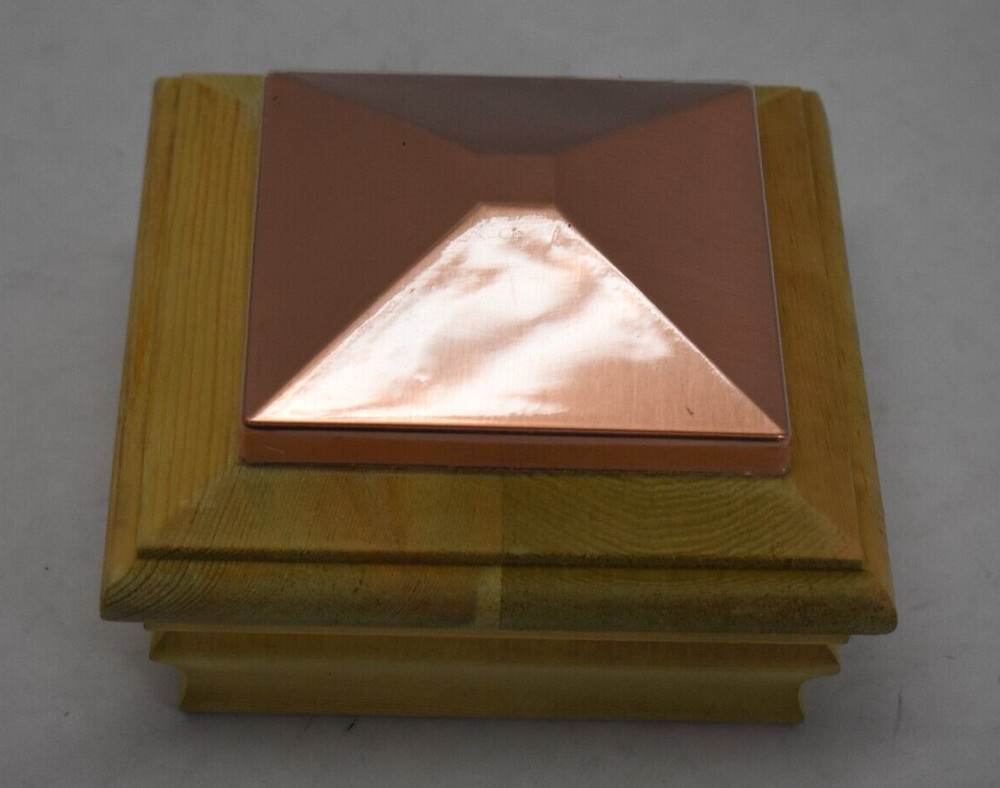 Victoria High Point Post Cap Copper Cao Plastic Top Cedar Base Press On 4" 72265