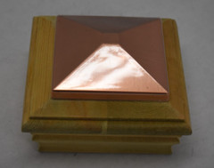 Victoria High Point Post Cap Copper Cao Plastic Top Cedar Base Press On 4″ 72265