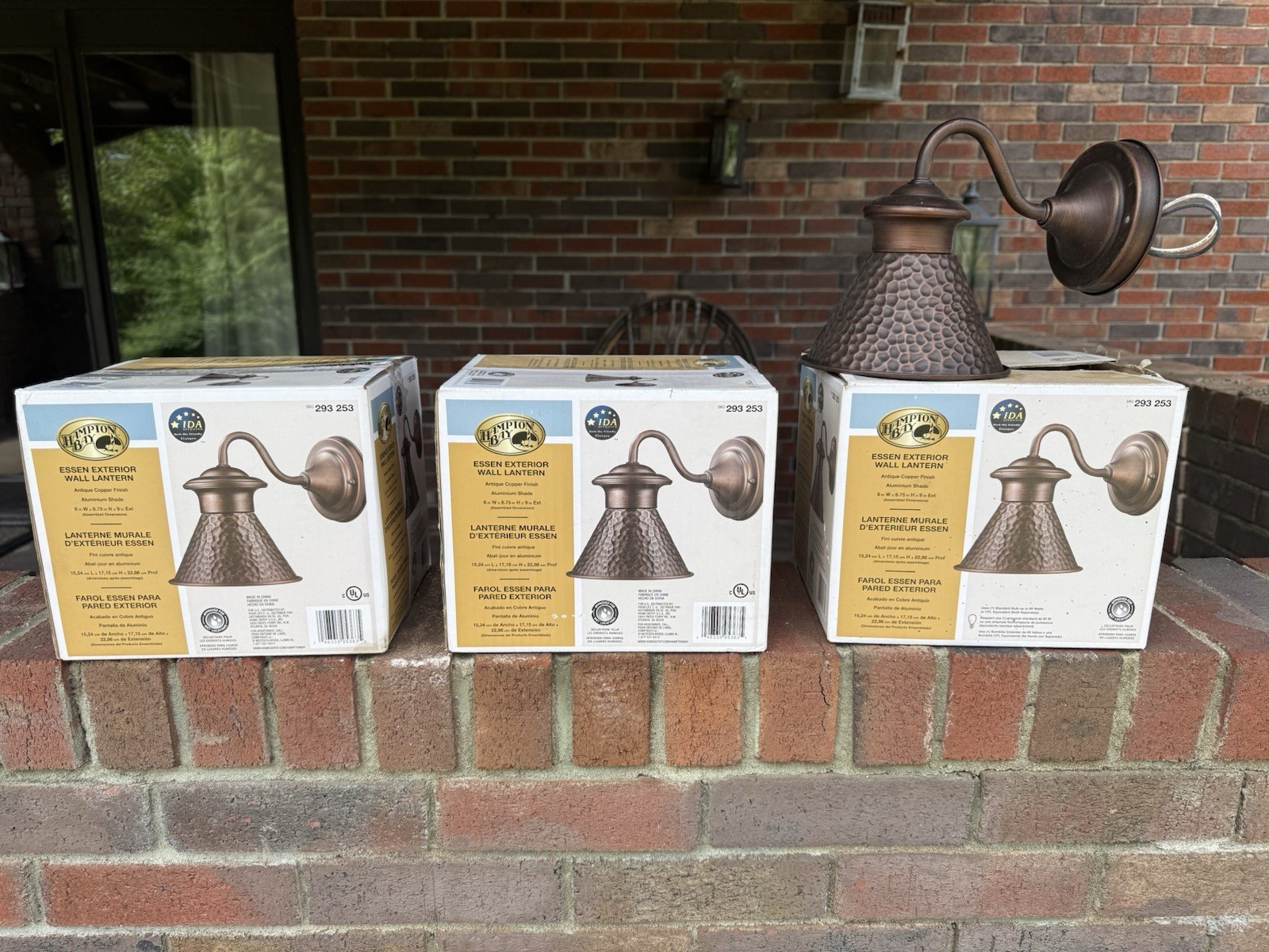 Hampton Bay Essen Exterior Wall Lantern Antique Copper gallery