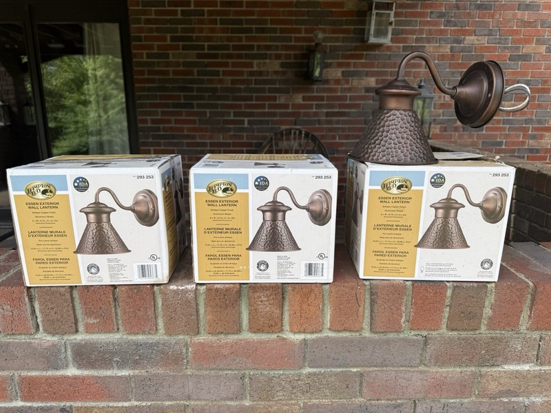 Hampton Bay Essen Exterior Wall Lantern Antique Copper gallery