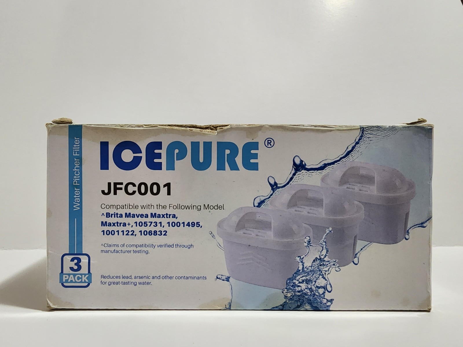 3 Pk ICEPURE JFC001 Pitcher Water Filter Compatible w/ Brita Maxtra+ Maxtra Mava gallery