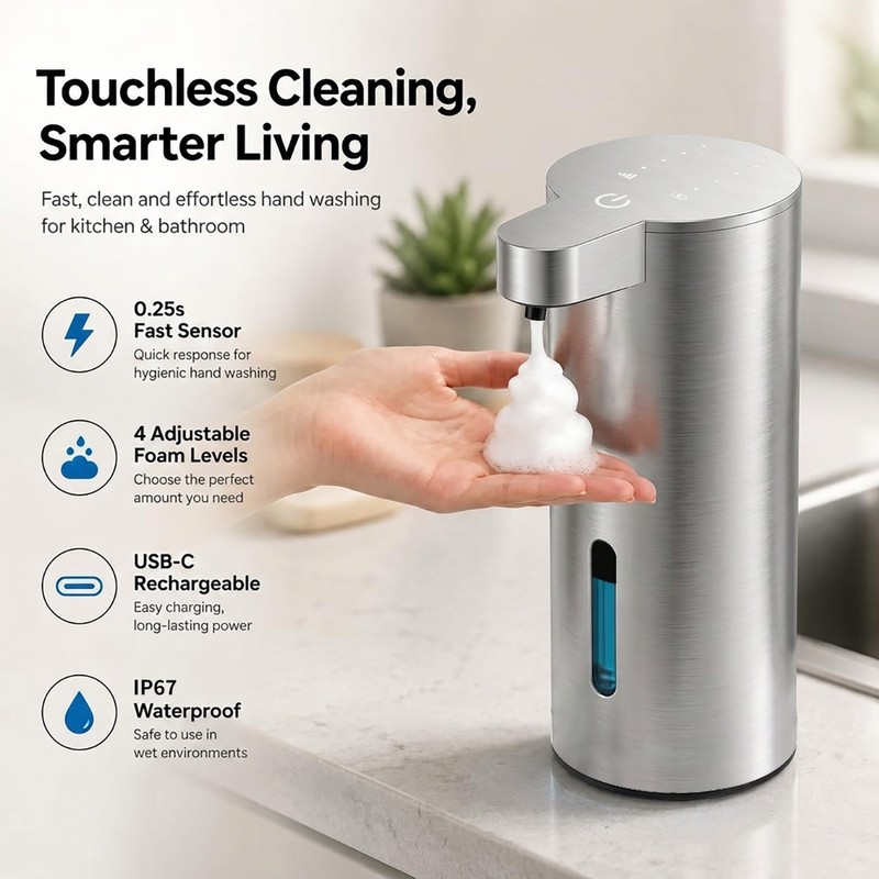 2 Pack simple human 12oz Automatic Sensor Pump - Touchless Soap Dispenser gallery
