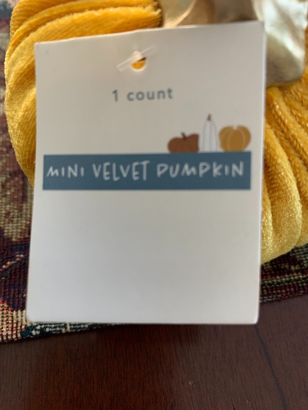 Halloween/Fall Mini Velvet Pumpkins, Orange, Green, Gold, Pink, Blue, 3 Ct., NWT gallery