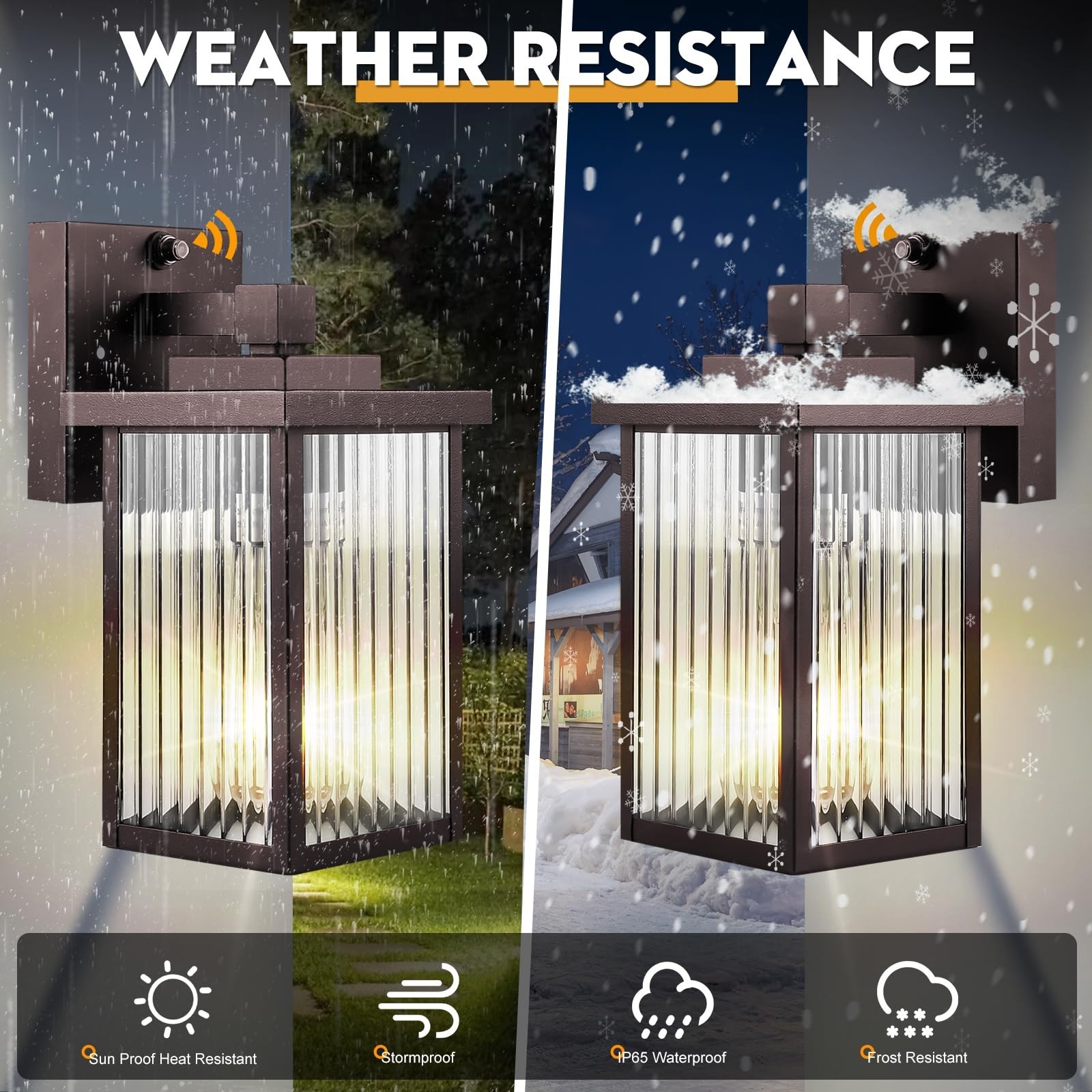 Outdoor Wall Lights - Dusk to Dawn Waterproof Porch & Garage Sconce Fixture gallery