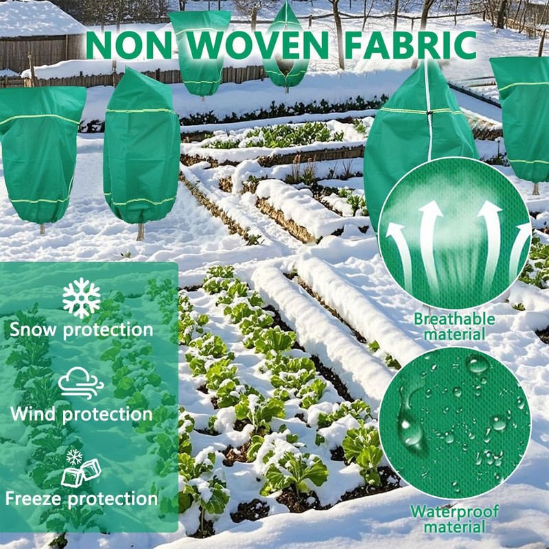 Outdoor Plant Covers for Winter Freeze Protection w/Zipper & Drawstring Reusable gallery
