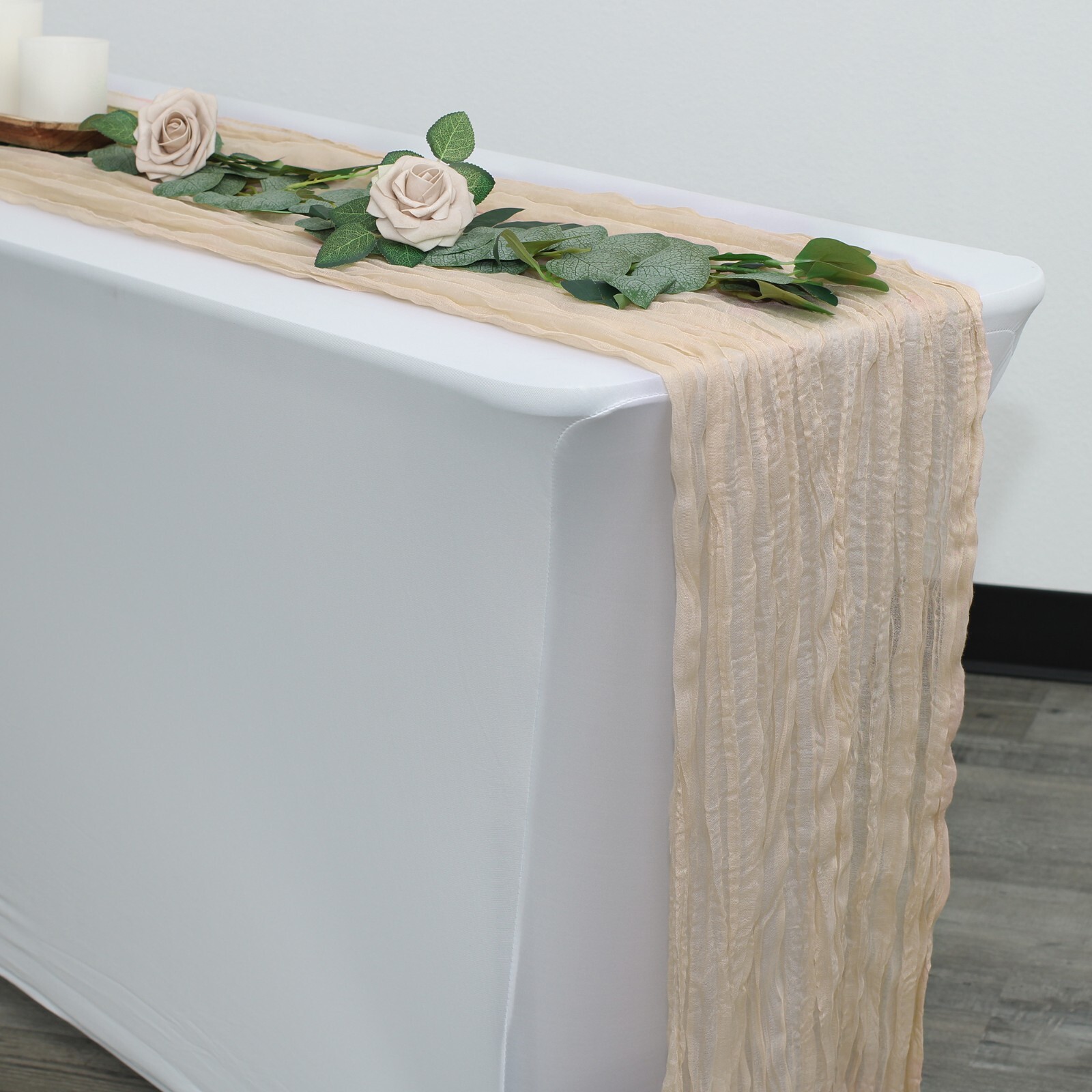YCC Linens - 35 in. x 10 ft. Gauze Cheesecloth Table Runners for Weddings gallery